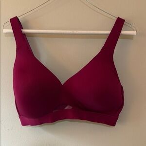Cacique Pink Wireless Bra with V-Neck Design 36DD
